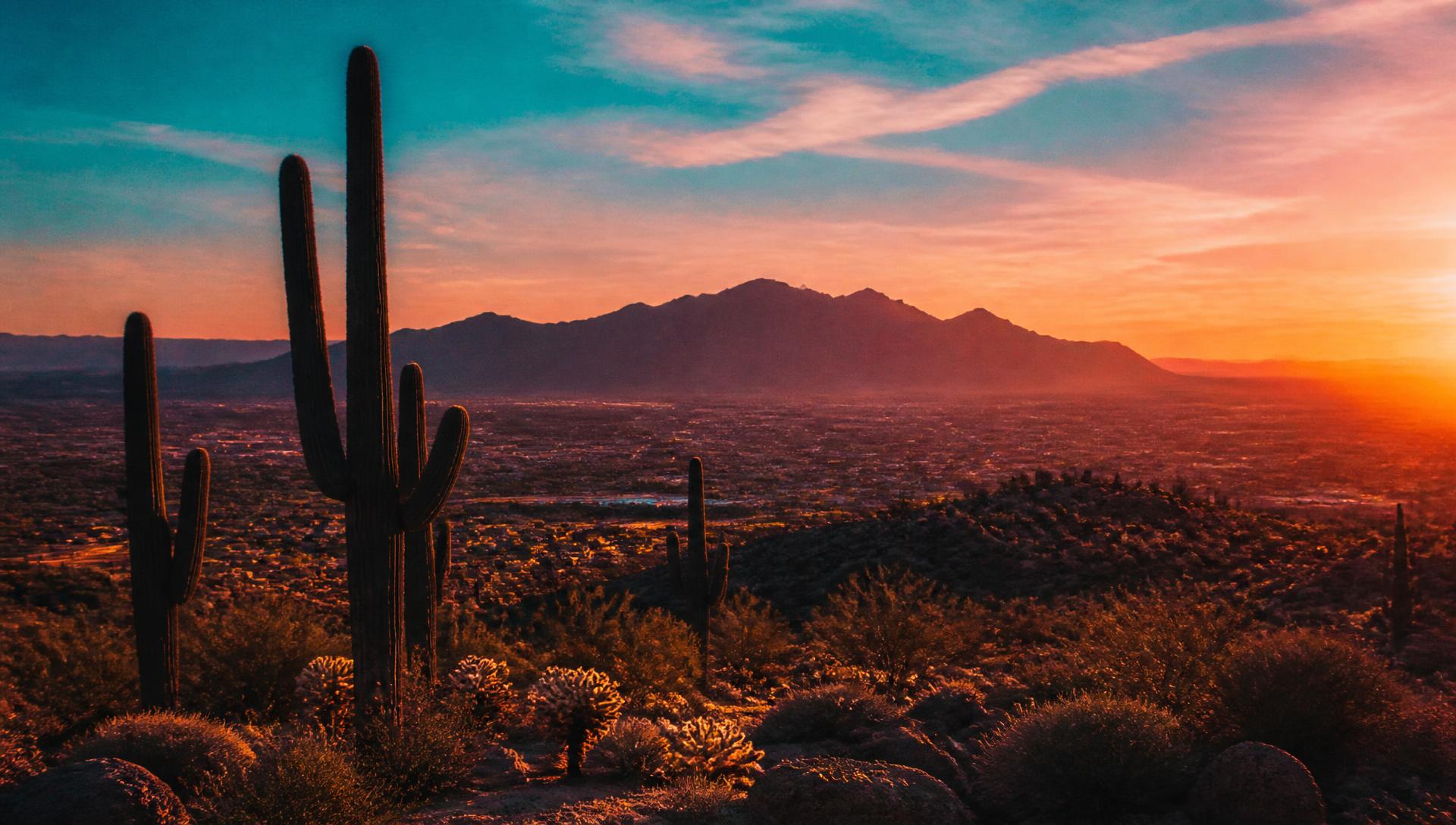 Sonoran desert sunset over Maricopa, Arizona